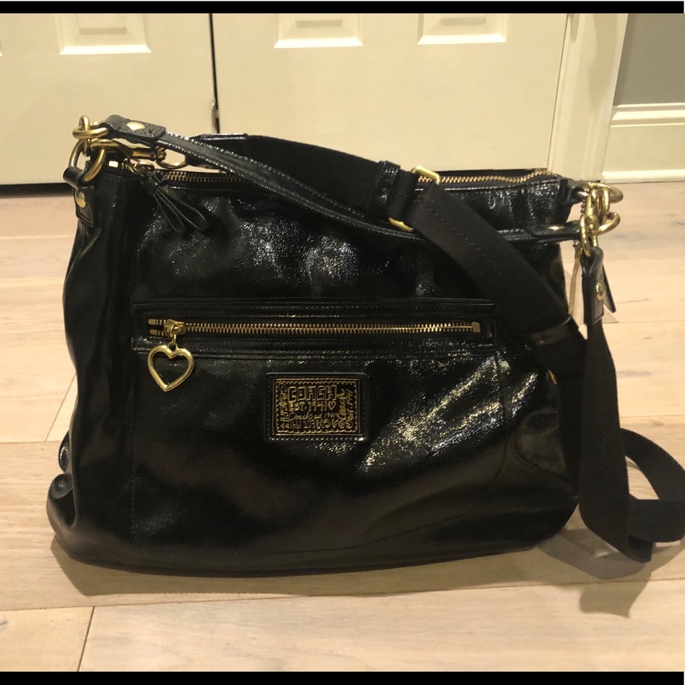 Coach Daisy Liquid Gloss Black Handbag